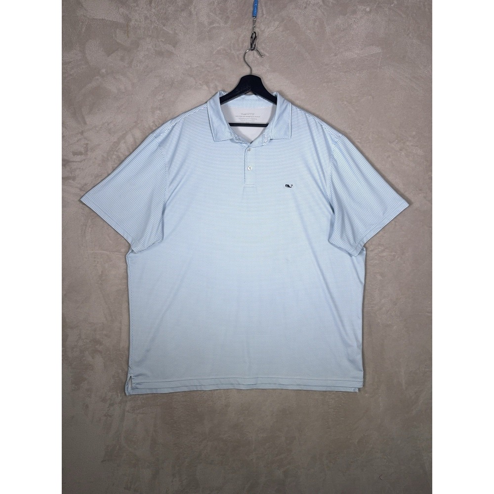 Vineyard Vines OTG Sankaty Performance Polo Mens XXL White Geometric
